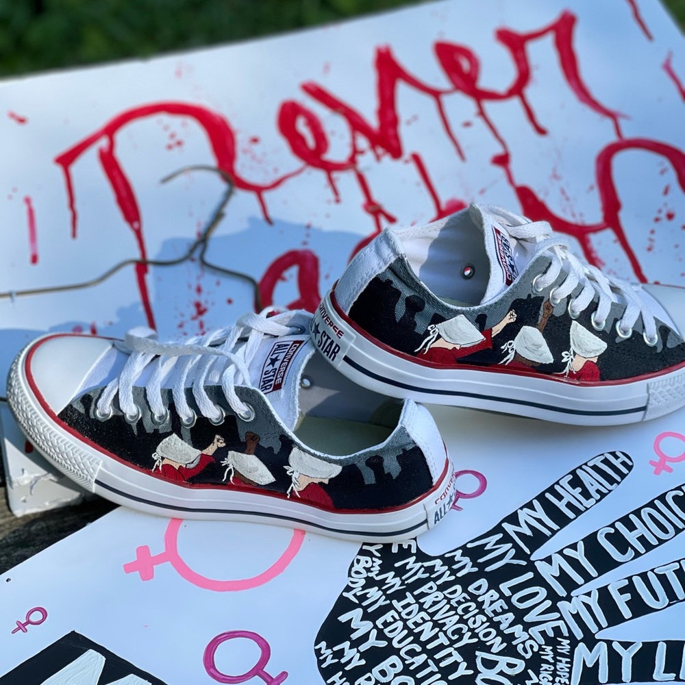 Converse Roe vs Wade Abortion Rights Sneakers Handmaid’s Tale Design. W-7 M 5